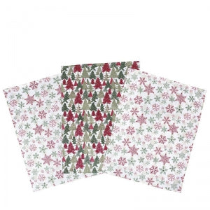 Utierka TRIO darčekový set 3 ks - stromčeky, 2 vločky