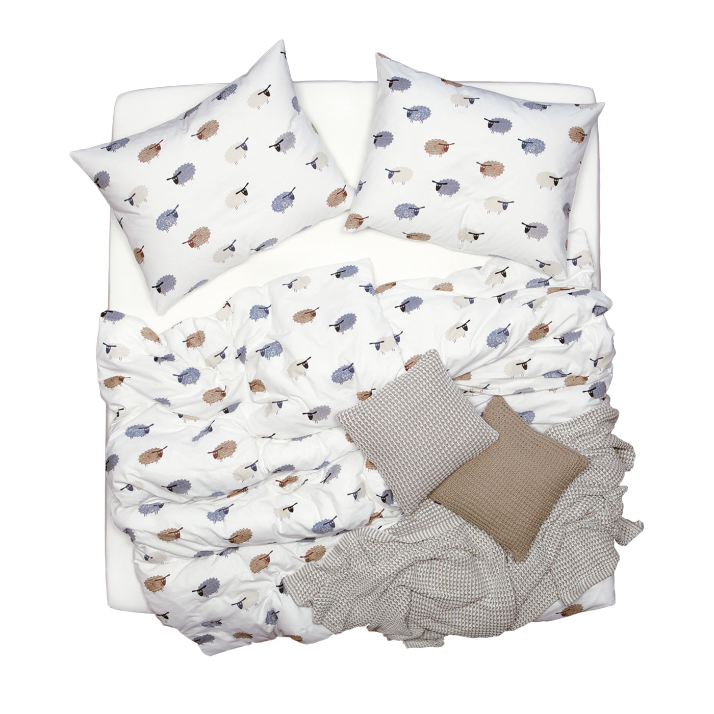 Obliečky FLANEL ovečky smotanová