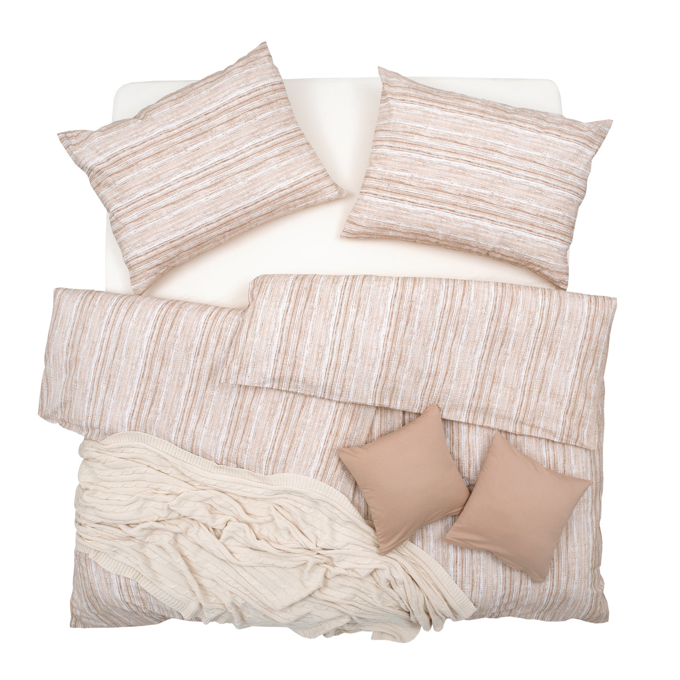 Obliečky KREP prúžky kakaová