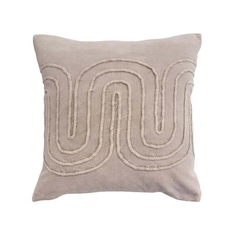 Dekoračný návlek COTTON VELVET meandry béžová