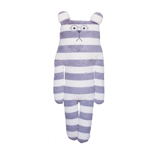 Plyšák FRIEND "M" SLOTH - medveď s okuliarmi pruhy sivá