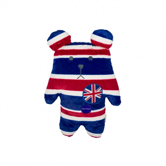 Plyšák FRIEND JUNIOR SLOTH - medveď pruhy červená