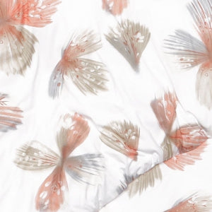 Obliečky JERSEY kvety tehlová