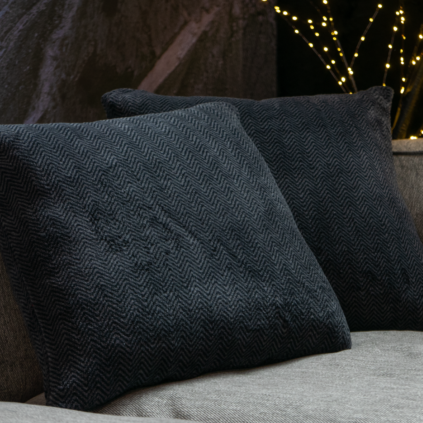 Dekoračný návlek ROYAL cik-cak tmavá sivá