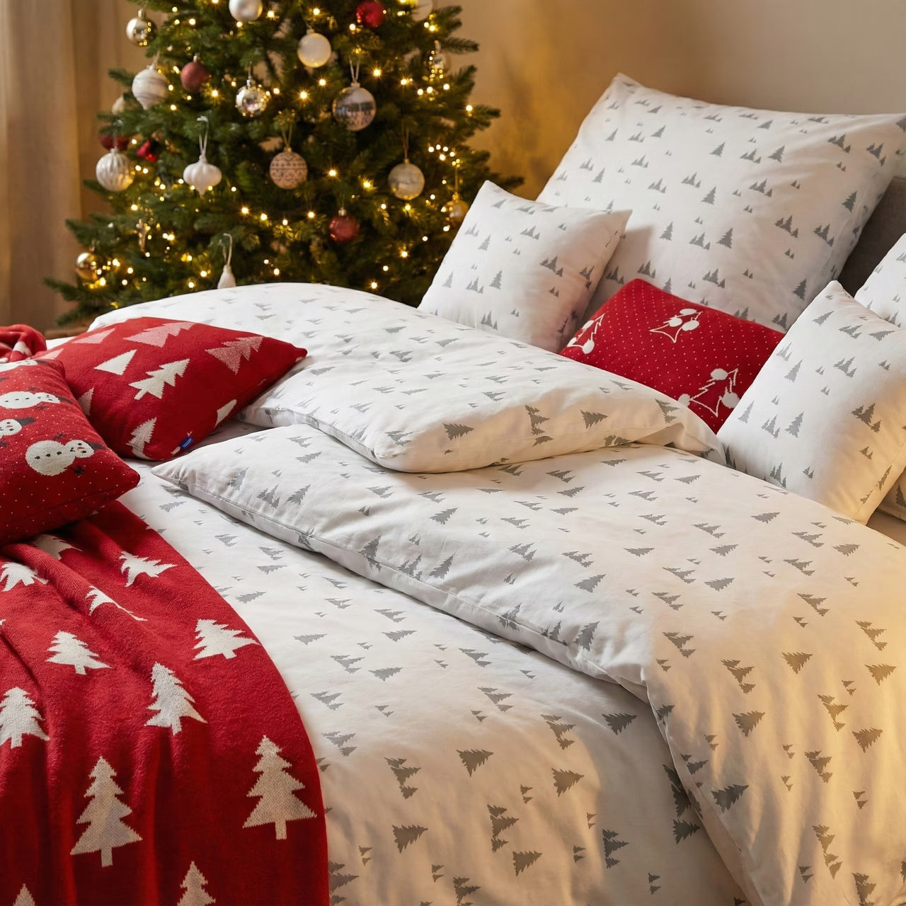 Obliečky FLANEL stromčeky