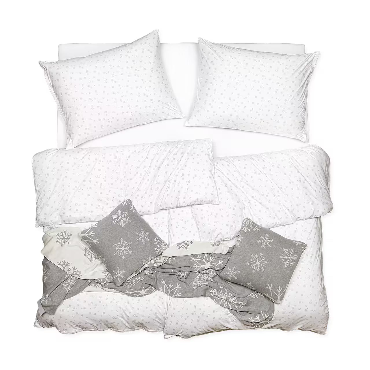 Obliečky JERSEY vločky sivá