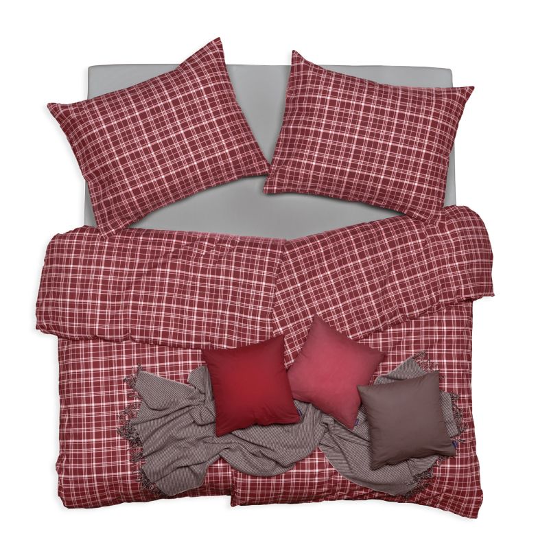 Obliečky KLASIK SOFT kocky vínová