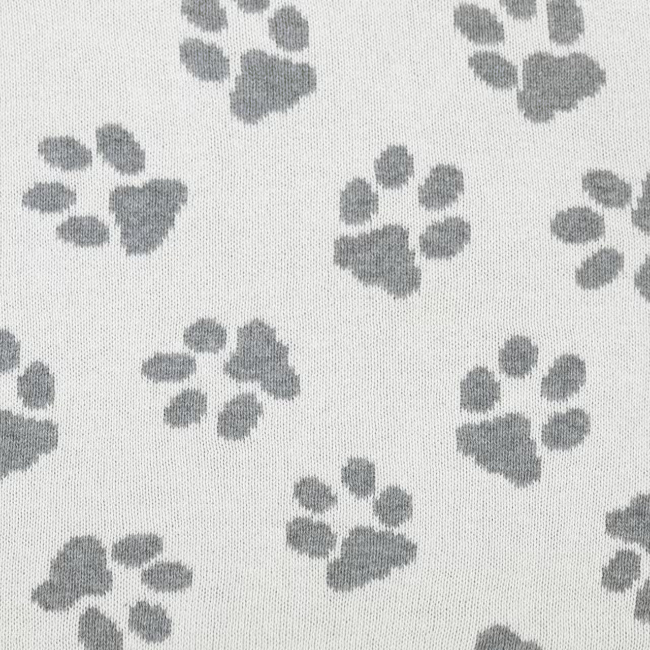 Dekoračný návlek pletený DESIGN labky smotanová