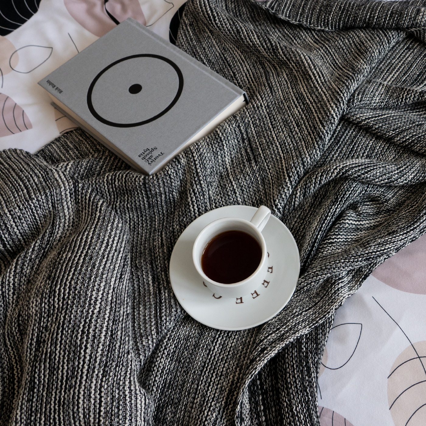 Deka pletená MELANGE melír čierna