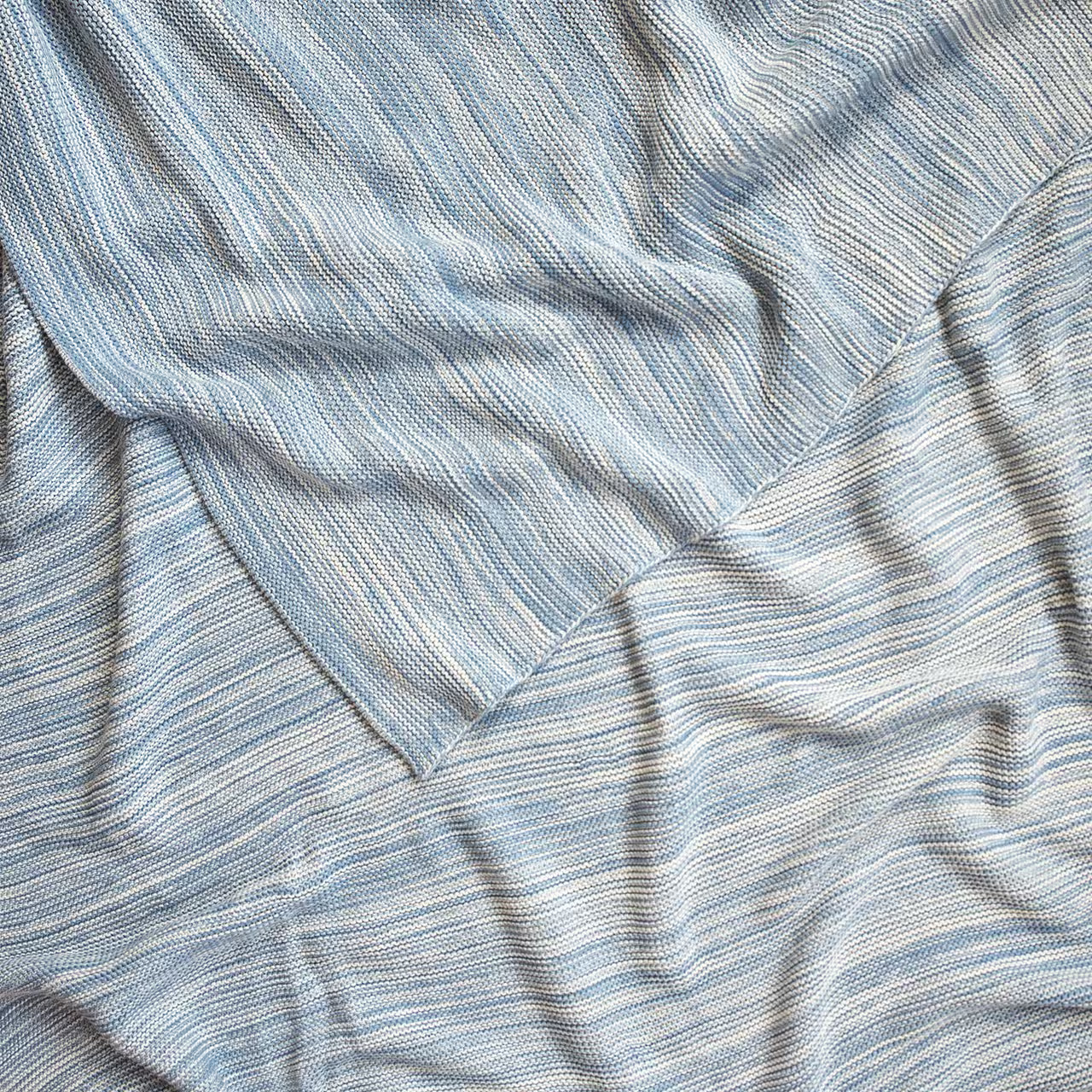 Deka pletená MELANGE melír svetlá modrá