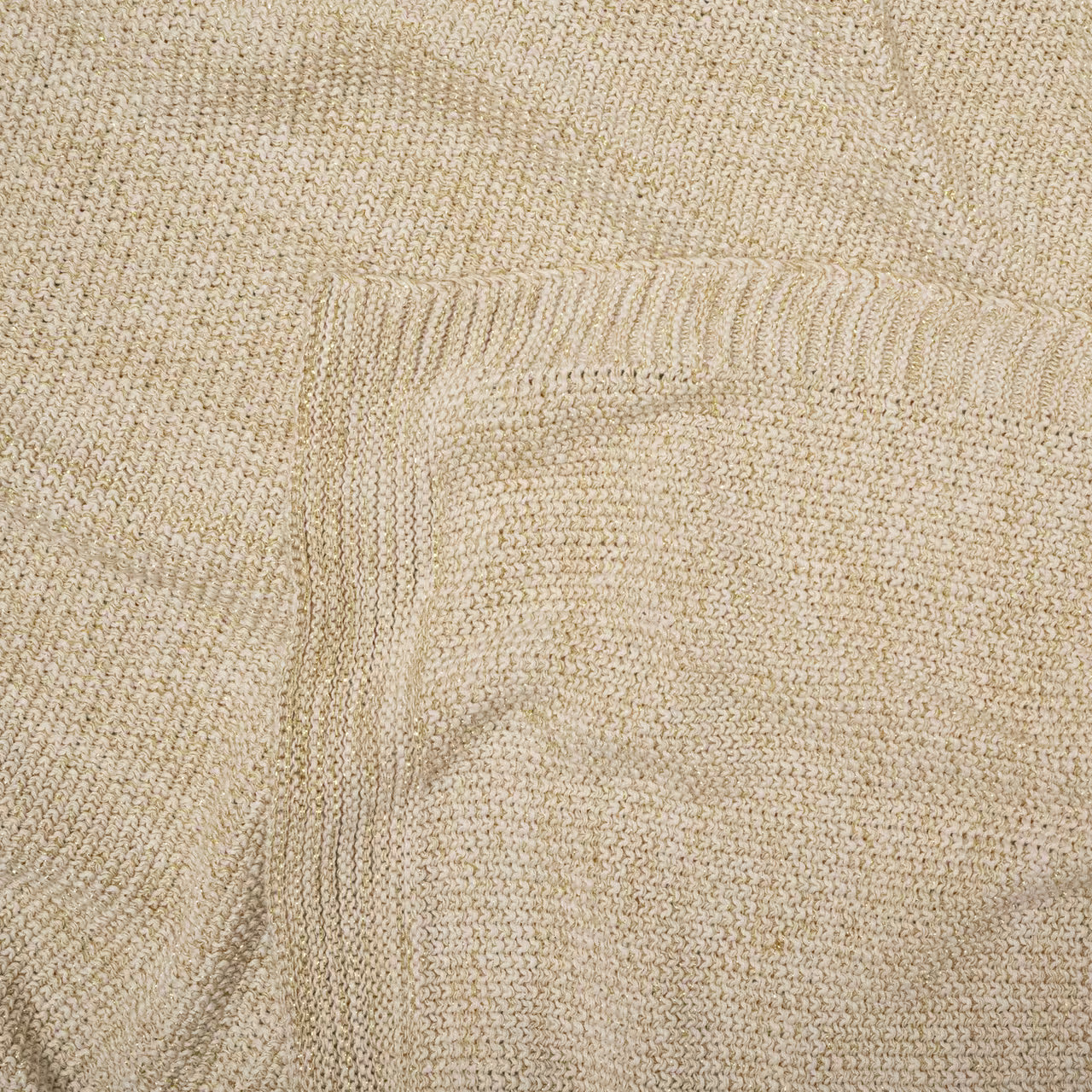 Deka pletená MELANGE LUREX melír smotanová zlatá