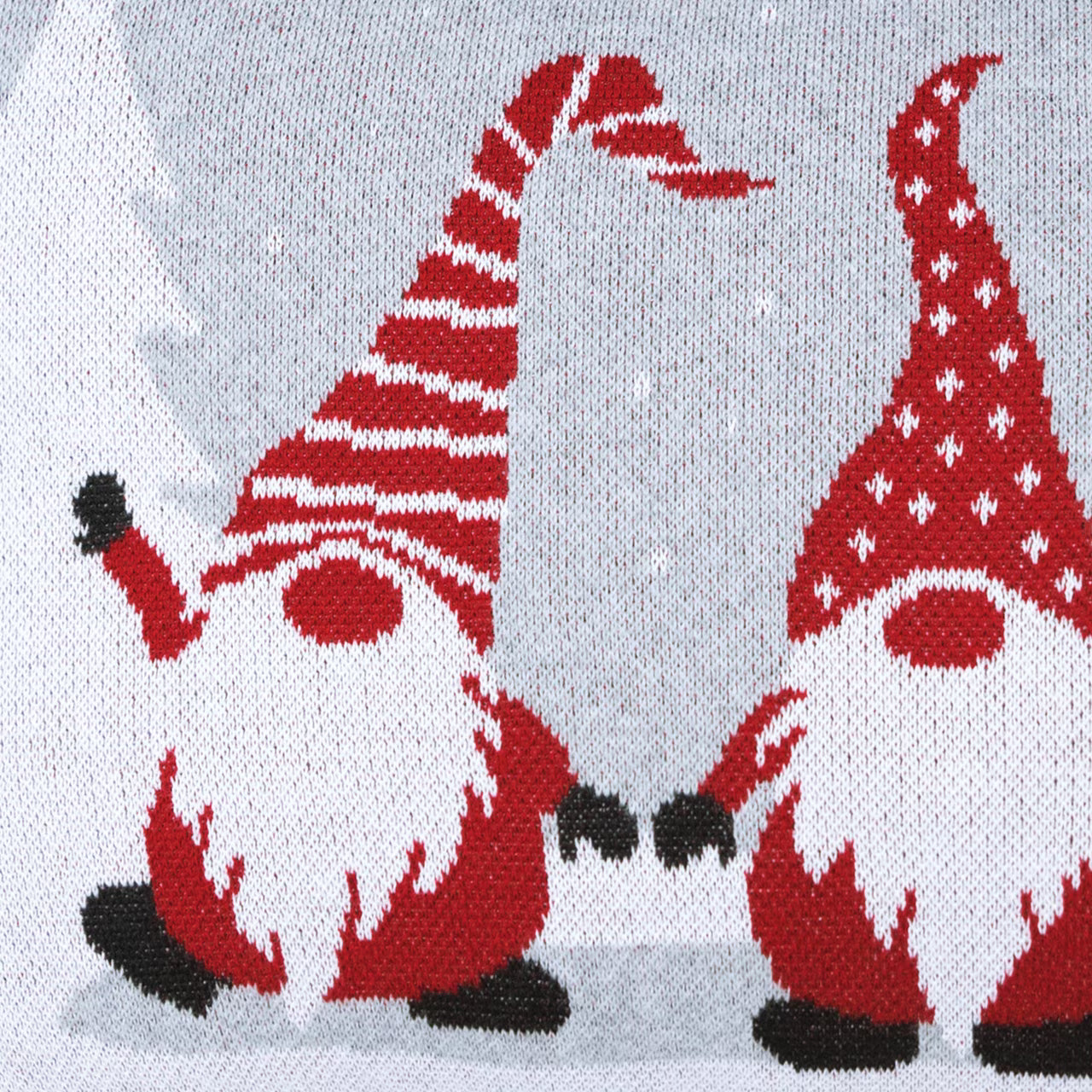 Dekoračný návlek pletený DESIGN elfovia sivá červená