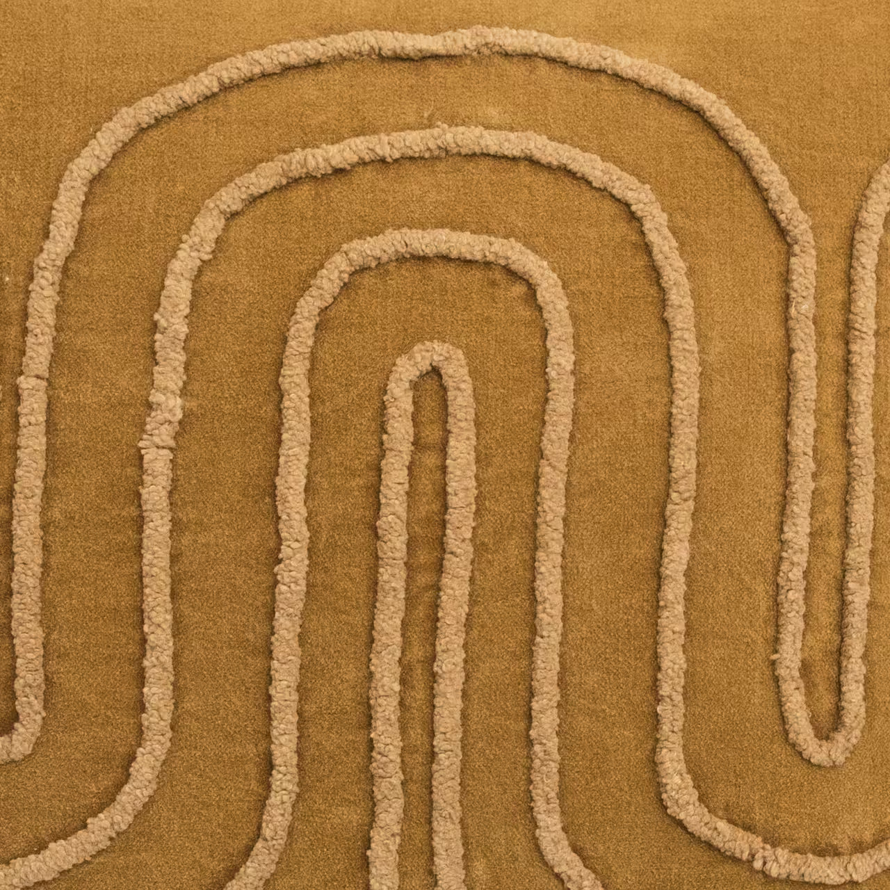 Dekoračný návlek COTTON VELVET meandry okrová