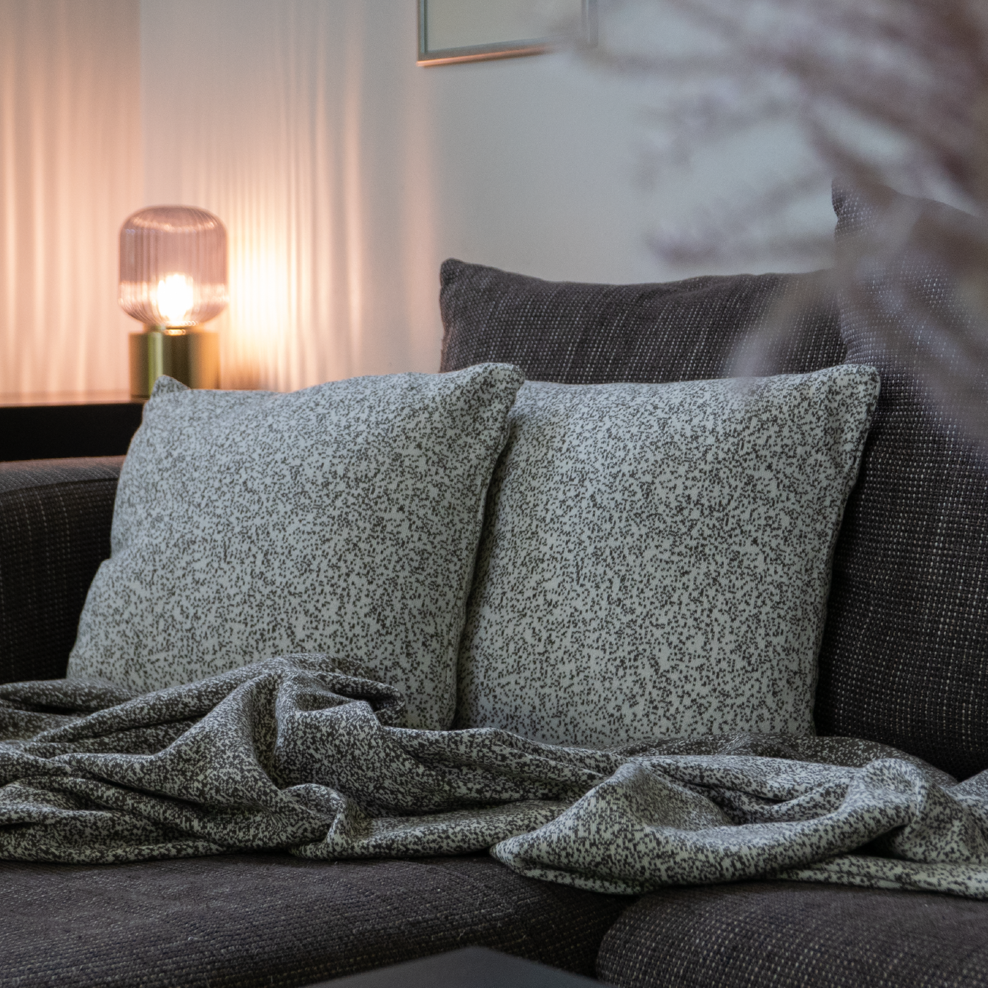 Dekoračný návlek pletený DESIGN ombre hnedá