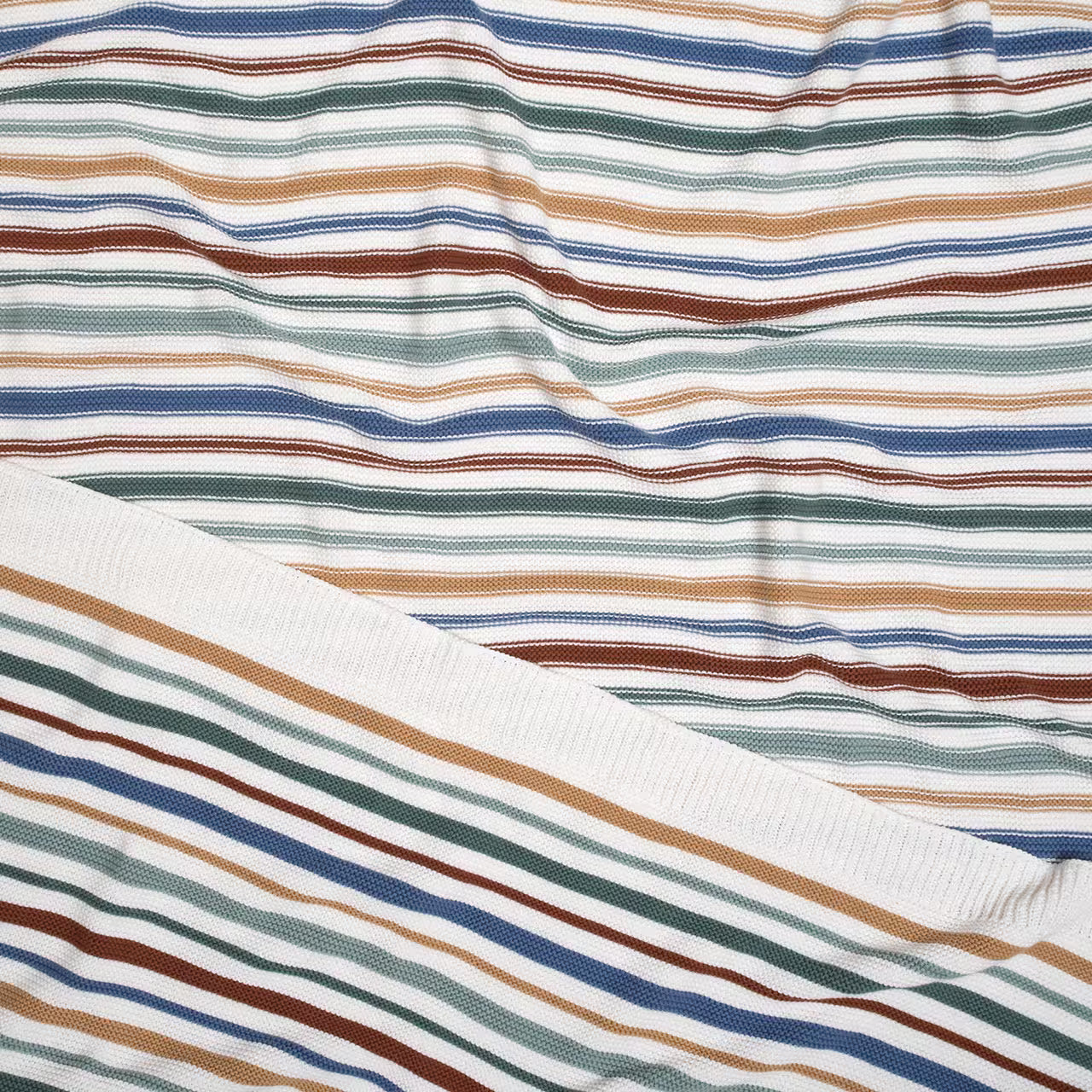 Deka pletená RIB pruhy multi