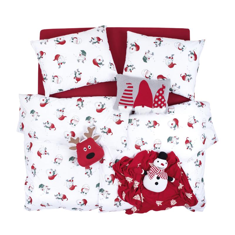 Obliečky KLASIK škriatkovia červená zelená