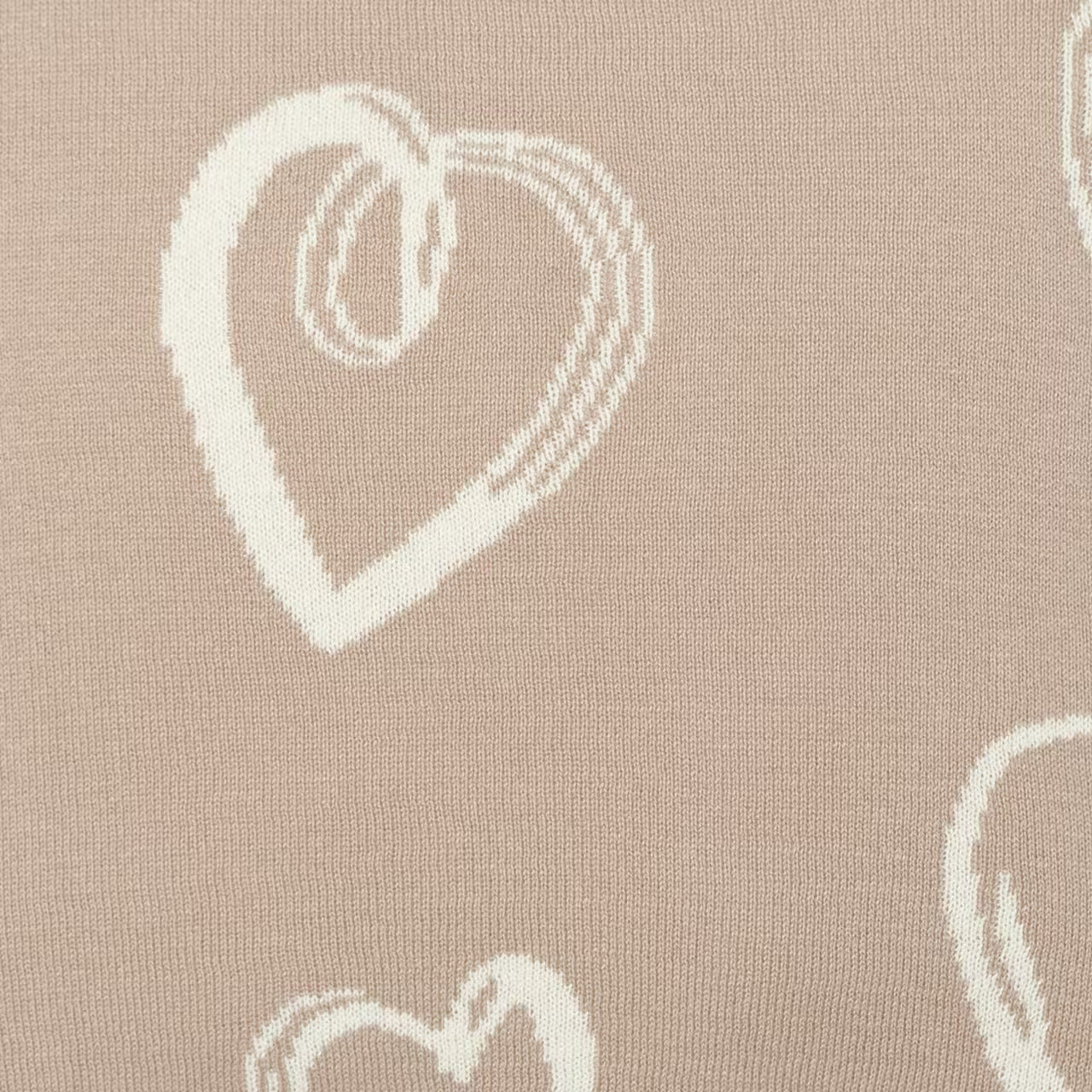 Dekoračný návlek pletený DESIGN srdce béžová smotanová