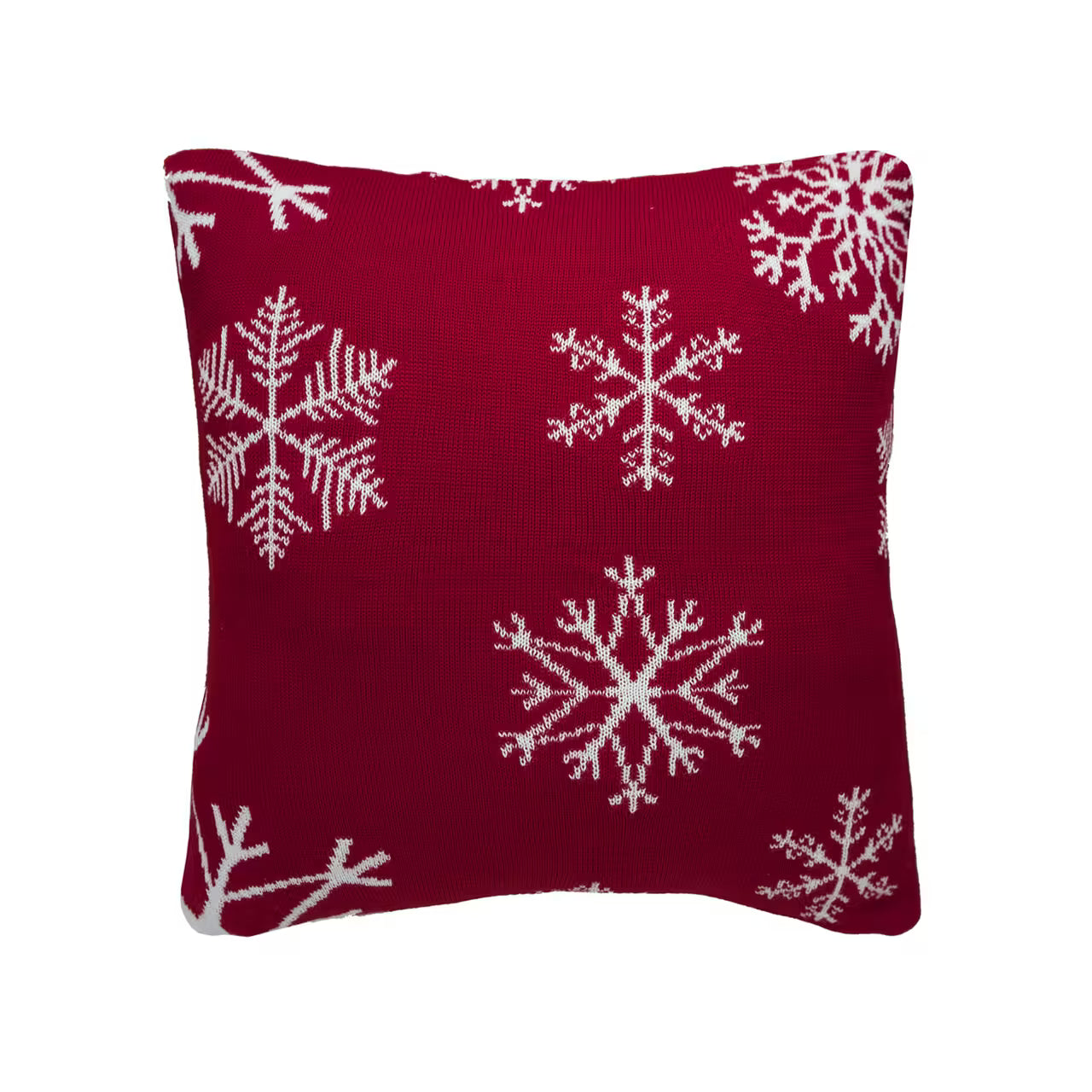 Dekoračný návlek pletený SUOMI vločky červená