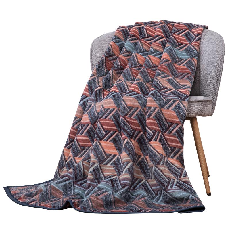 Deka VELURO zik-zak hrdzavá sivá