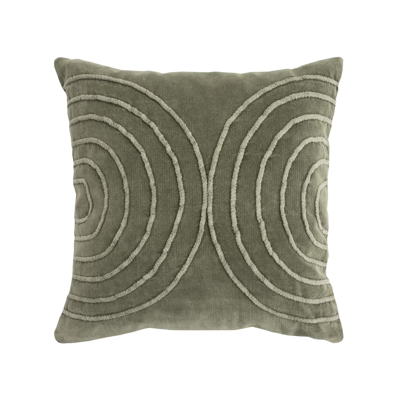 Dekoračný návlek COTTON VELVET polkruhy zelená