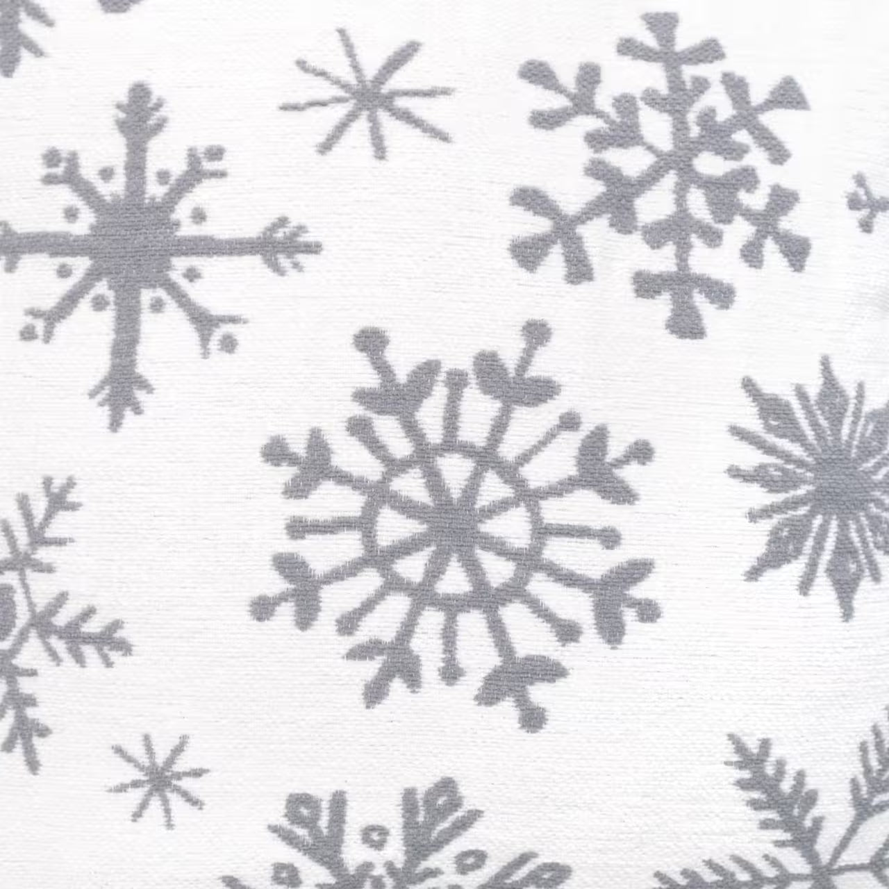 Dekoračný návlek WINTER vločky biela sivá