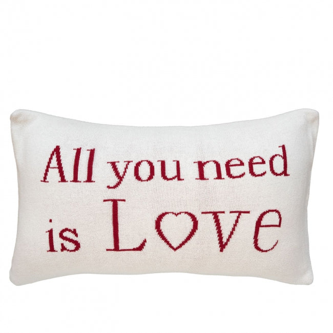 Dekoračný návlek pletený DESIGN love smotanová červená