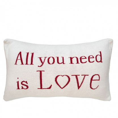 Dekoračný návlek pletený DESIGN love smotanová červená