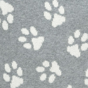 Dekoračný návlek pletený DESIGN labky sivá