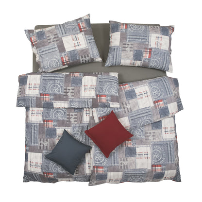 Obliečky KLASIK DESIGN denim modrá sivá