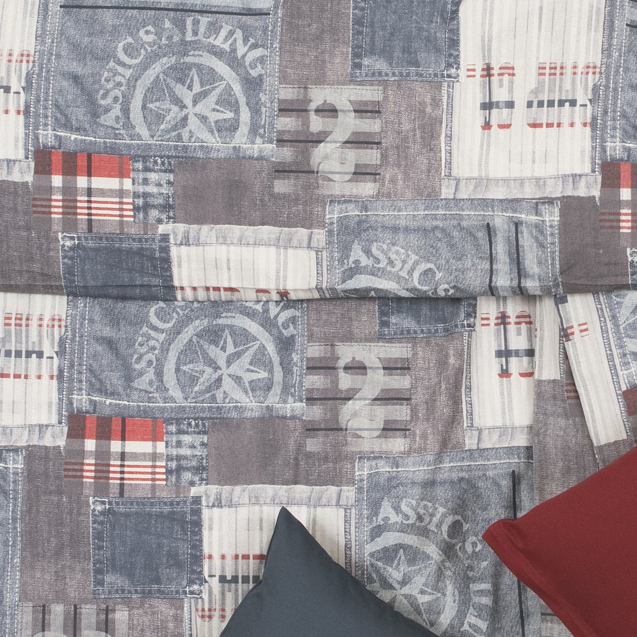 Obliečky KLASIK DESIGN denim modrá sivá