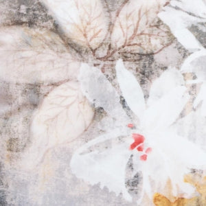 Dekoračný návlek VELVET flower sivá smotanová