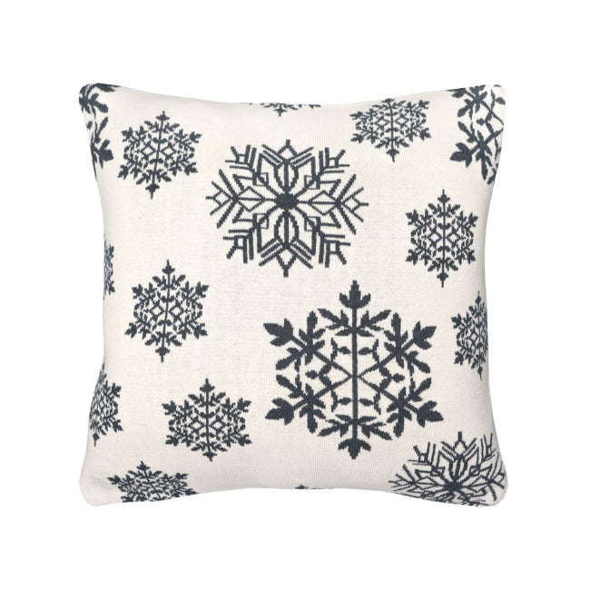 Dekoračný návlek pletený DESIGN vločky smotanová sivá