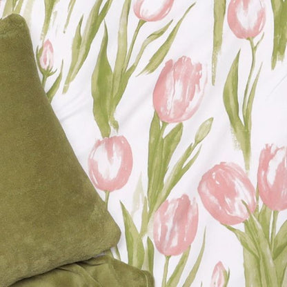 Obliečky SATÉN DESIGN tulips lososová
