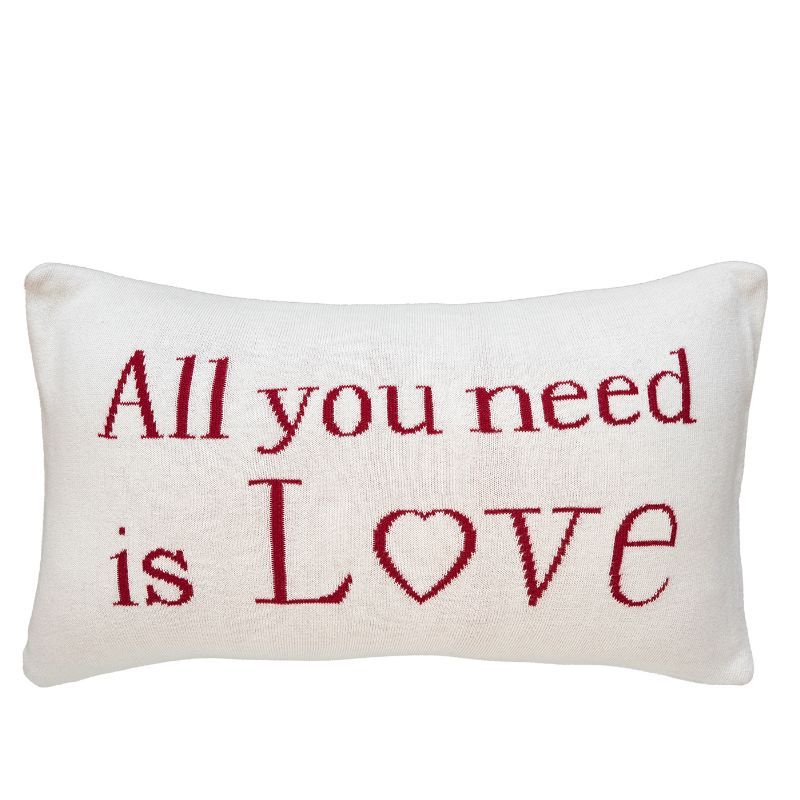 Dekoračný návlek pletený DESIGN all you need is love smotanová