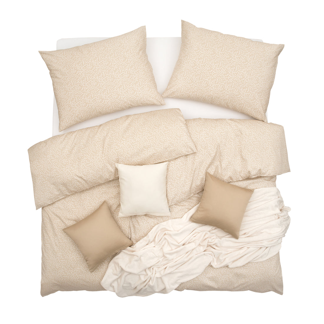 Obliečky SATÉN PLUS vetvičky béžová