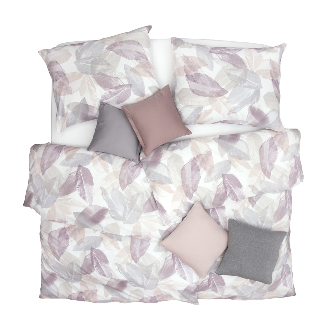 Obliečky SATÉN PLUS listy pastelová