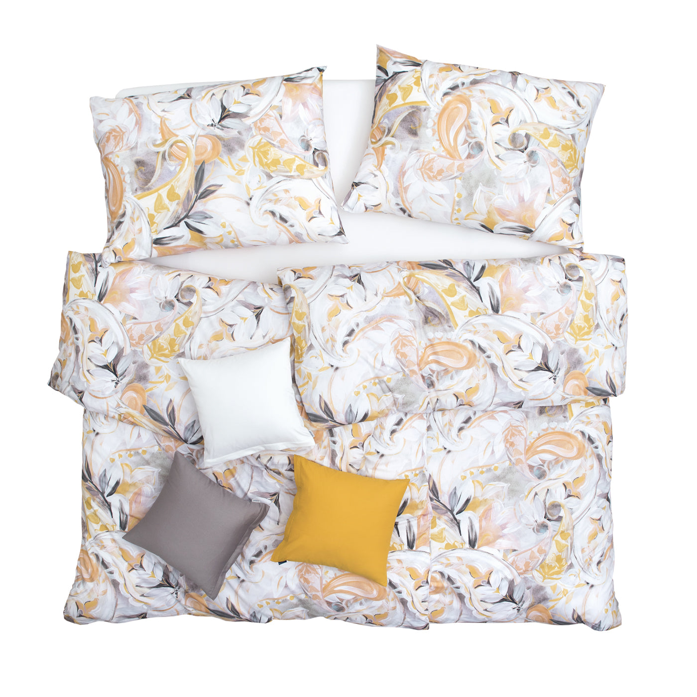 Obliečky ART JERSEY olymp zlatá sivá