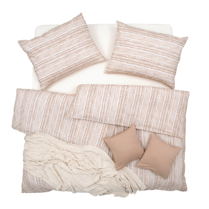 Obliečky KREP prúžky kakaová