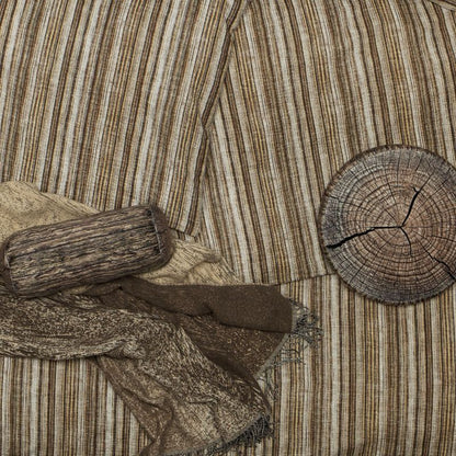 Obliečky KREP prúžky hnedá piesková