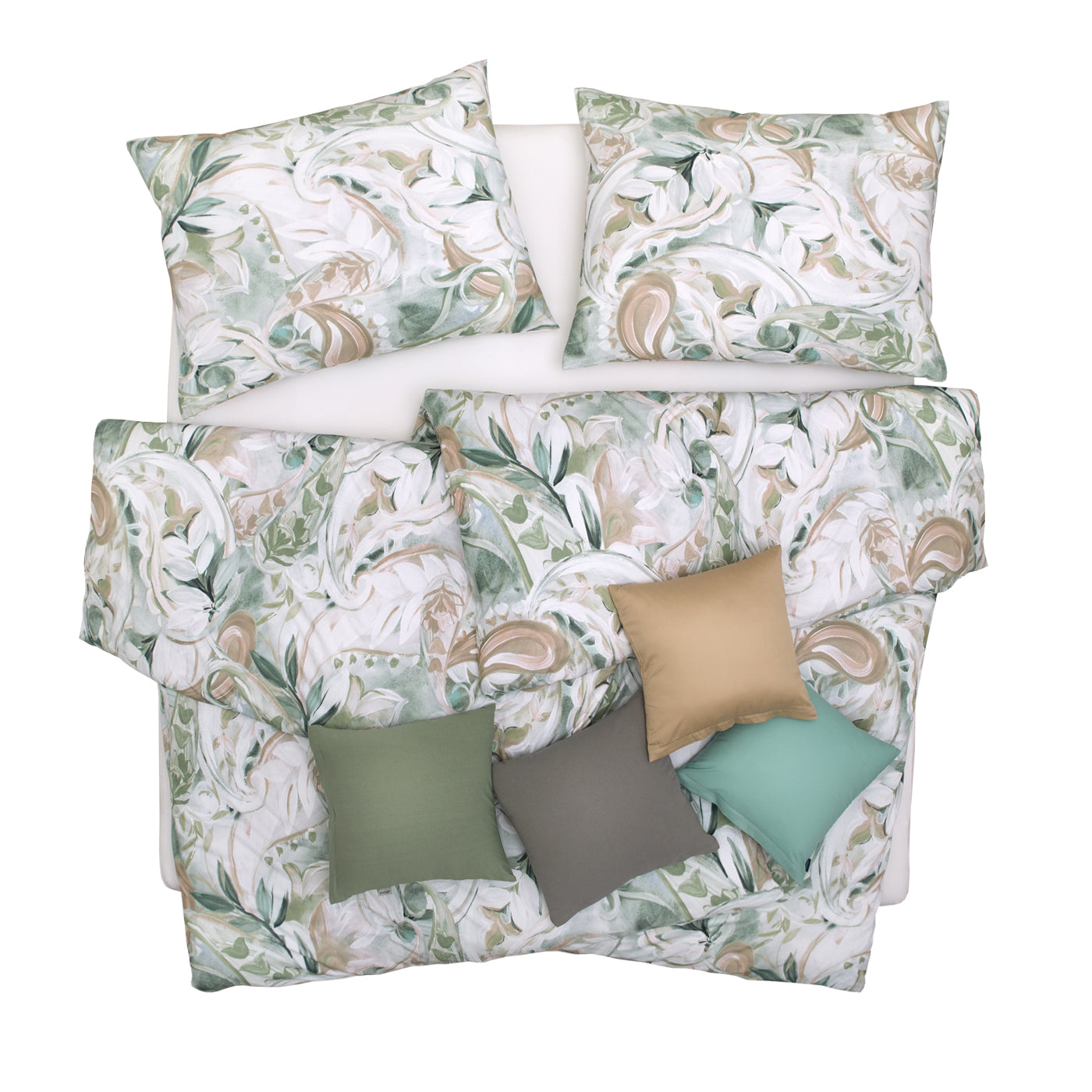 Obliečky ART JERSEY olymp zelená béžová