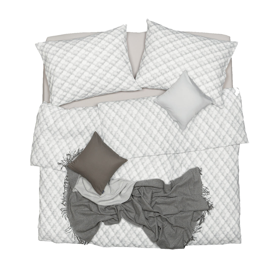 Obliečky KLASIK SOFT geo biela sivá