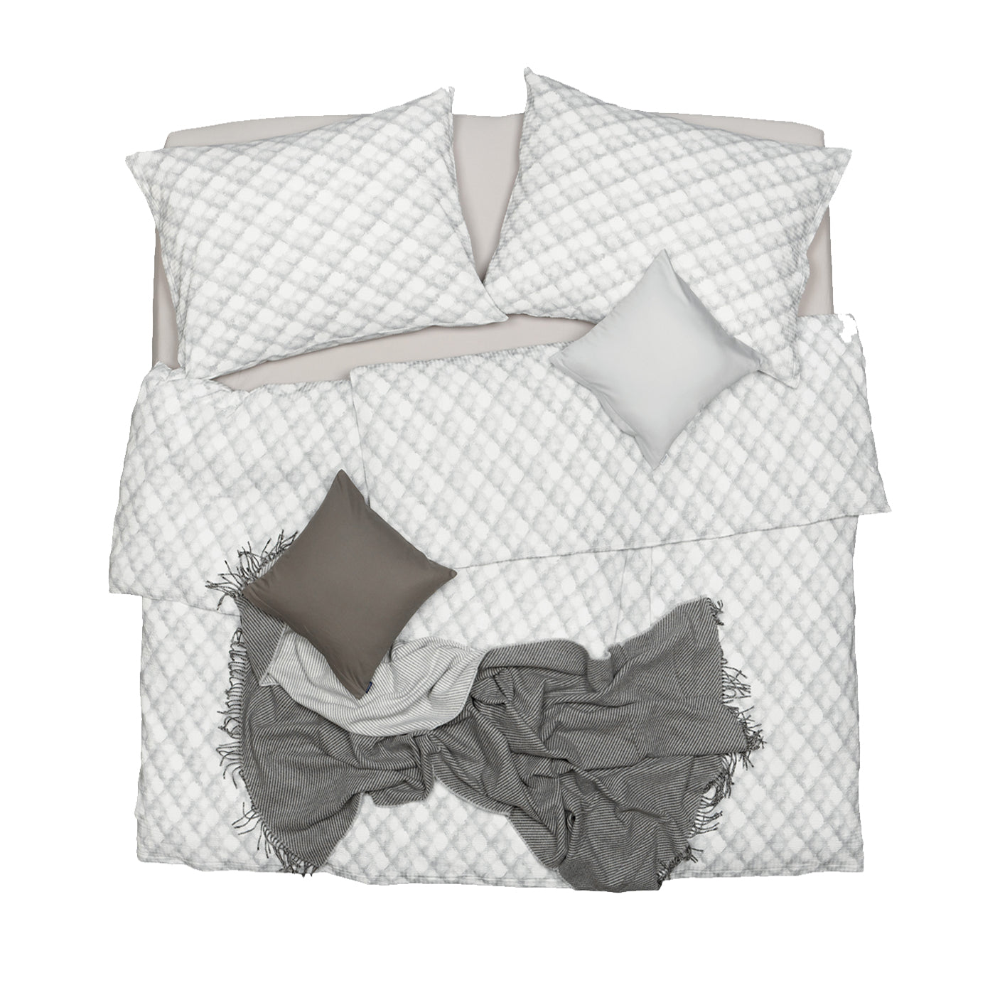 Obliečky KLASIK SOFT geo biela sivá