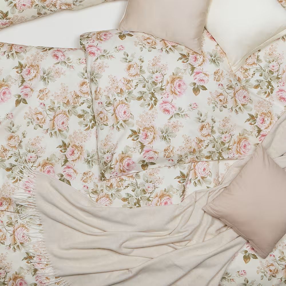 Obliečky SATÉN DESIGN roses smotanová
