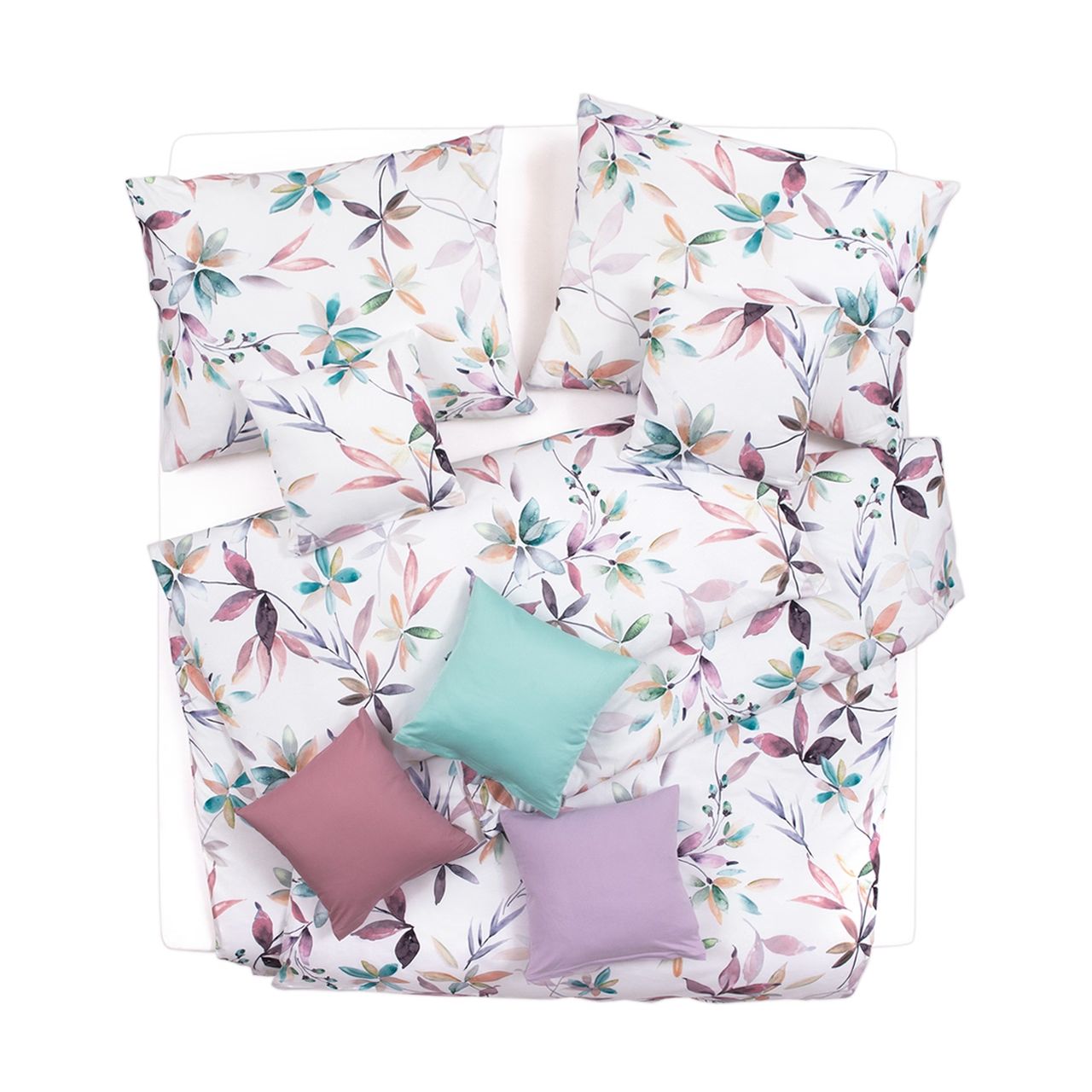 Obliečky ART JERSEY aqua leaves