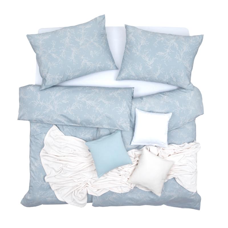 Obliečky FLANEL vetvičky svetlá modrá