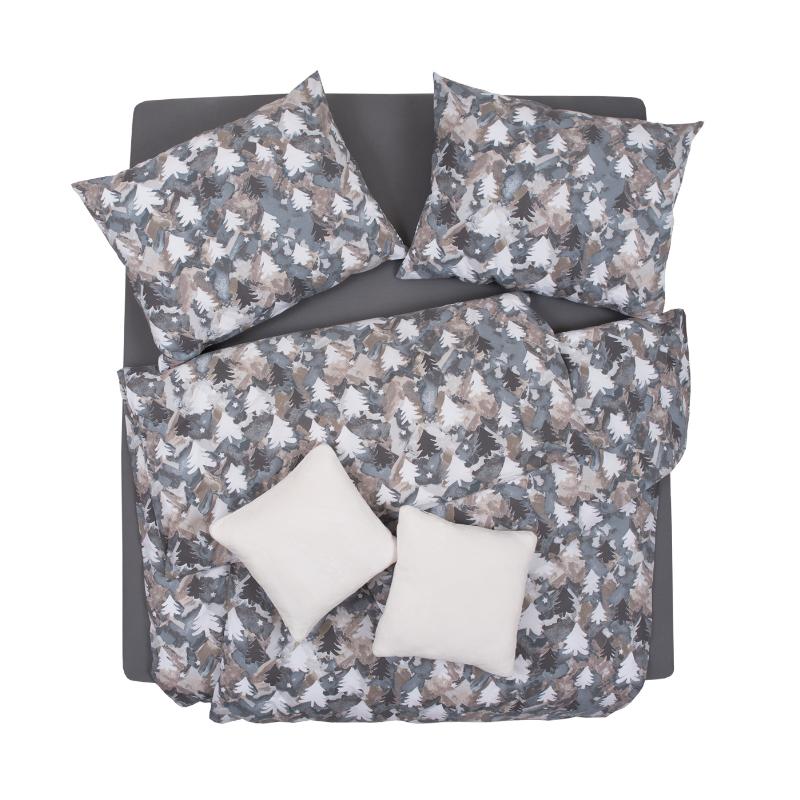 Obliečky KLASIK SOFT les sivá béžová