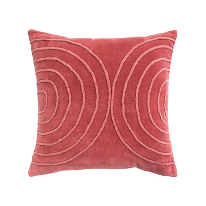 Dekoračný návlek COTTON VELVET polkruhy tehlová