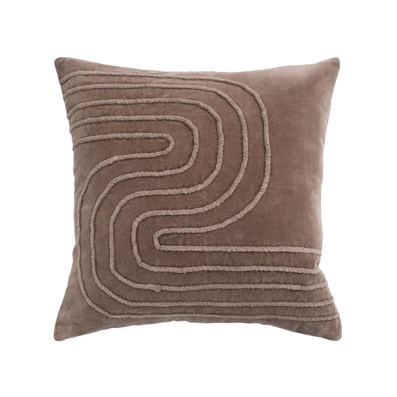 Dekoračný návlek COTTON VELVET krivky hnedá