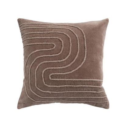 Dekoračný návlek COTTON VELVET krivky hnedá