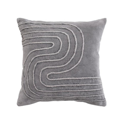 Dekoračný návlek COTTON VELVET krivky sivá